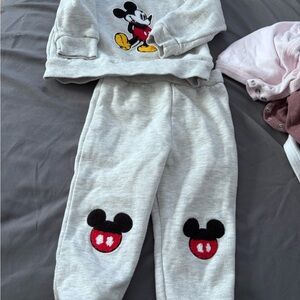 Gray Mickey Mouse Sweatshirt and Pants Set